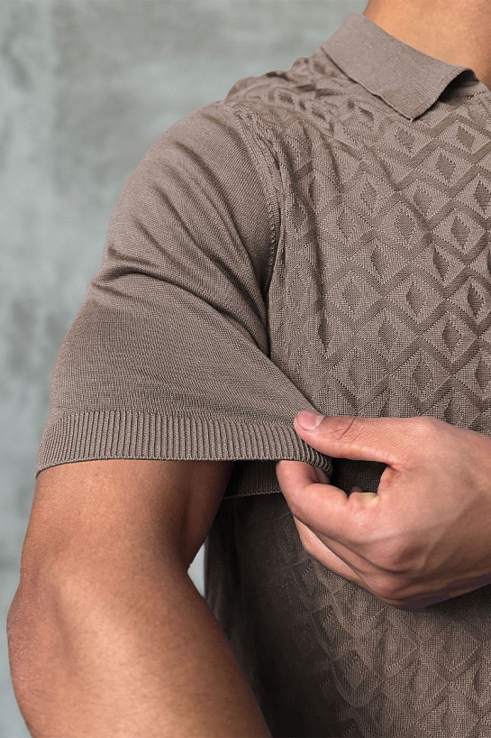 Мужское поло Stefano Ricci бежевого цвета