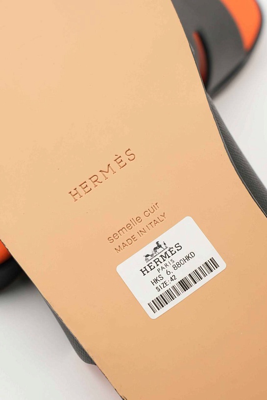 Мужские шлёпанцы Hermes Izmir - Black / Orange