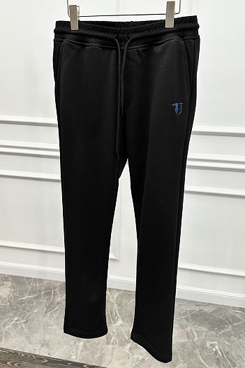 Мужские штаны Trussardi embroidered logo - Black   