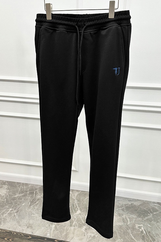 Мужские штаны Trussardi embroidered logo - Black