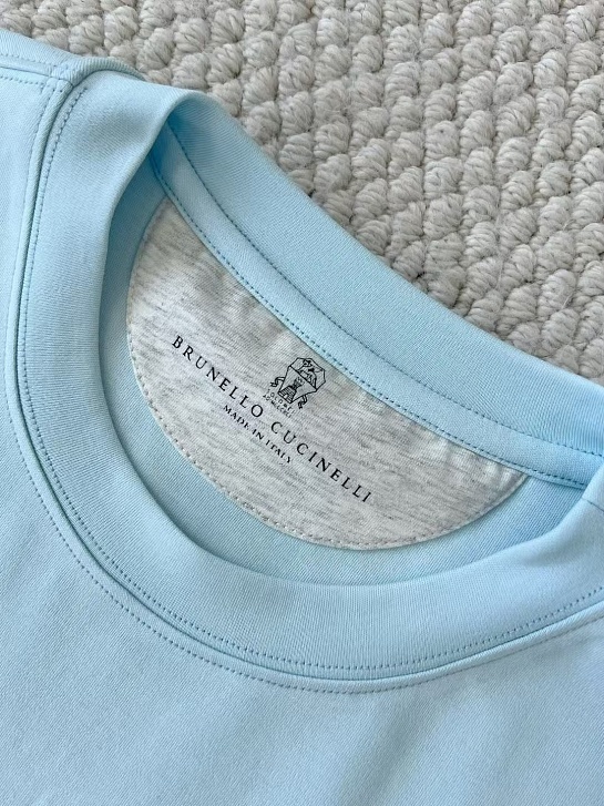 Мужская голубая футболка Brunello Cucinelli Premium