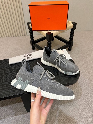 Текстильные кроссовки Hermes lift slip-on   