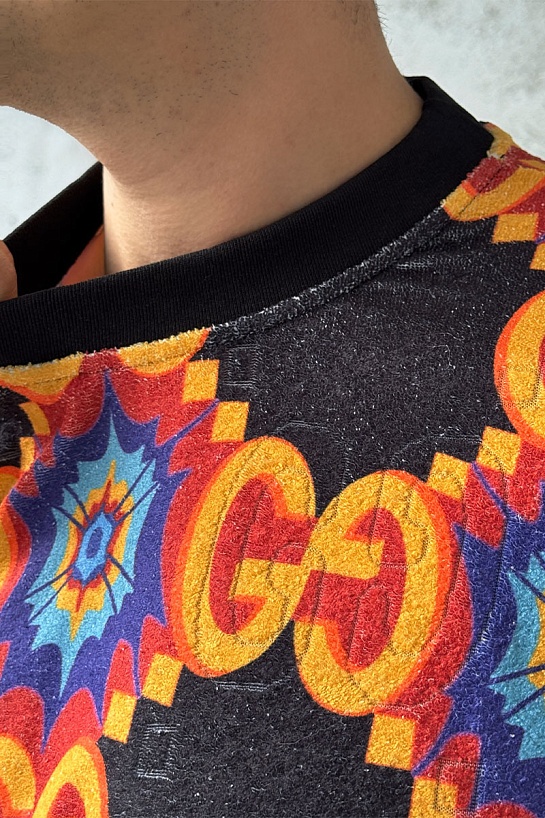Брендовая мужская футболка Gucci GG logo all-over