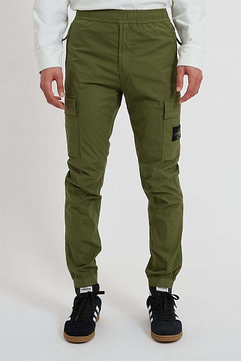 Мужские зелёные джоггеры с патчем Stone Island   