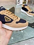 Женские комбинированные кроссовки Prada - Beige / Blue