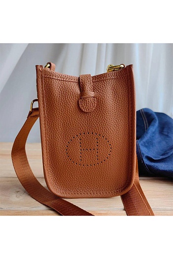 Кожаная сумка Hermes 12x17 см (7 расцветок)   