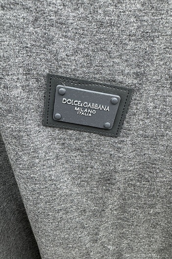 Серая футболка Dolce&Gabbana logo-plaque   