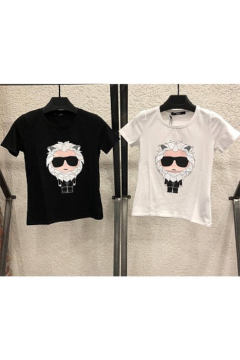 Женская белая футболка Karl Lagerfeld "Leo"   