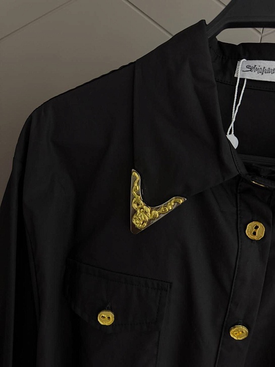 Женская чёрная рубашка Schiaparelli premium