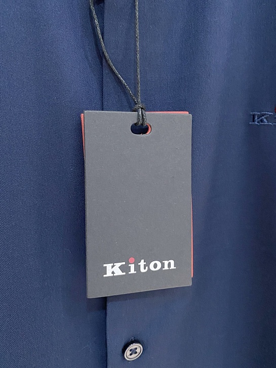 Мужская тёмно-синяя рубашка Kiton premium