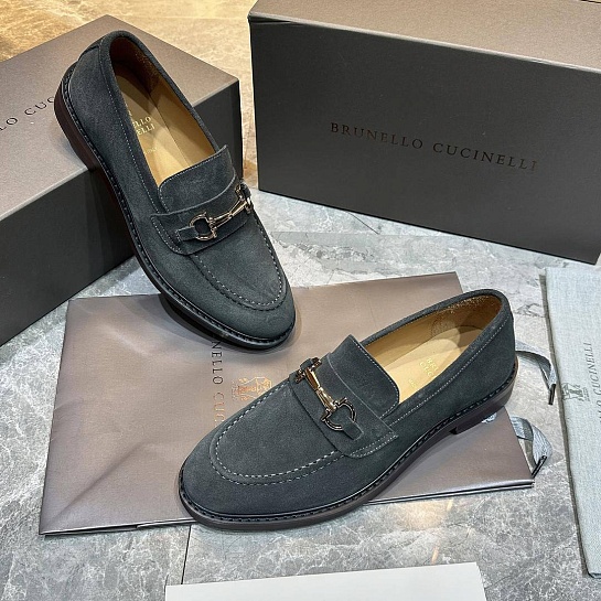 Замшевые лоферы Brunello Cucinelli Premium - Grey