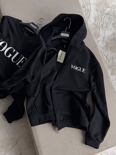 Женская кофта на молнии Balenciaga чёрного цвета   