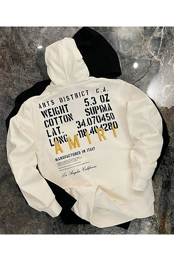 Худи белого цвета Amiri Military Specs Stencil   