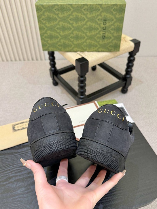 Кожаные кроссовки Gucci GG Screener - Black