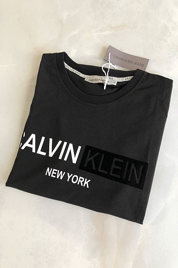 Мужская чёрная футболка Calvin Klein New York   