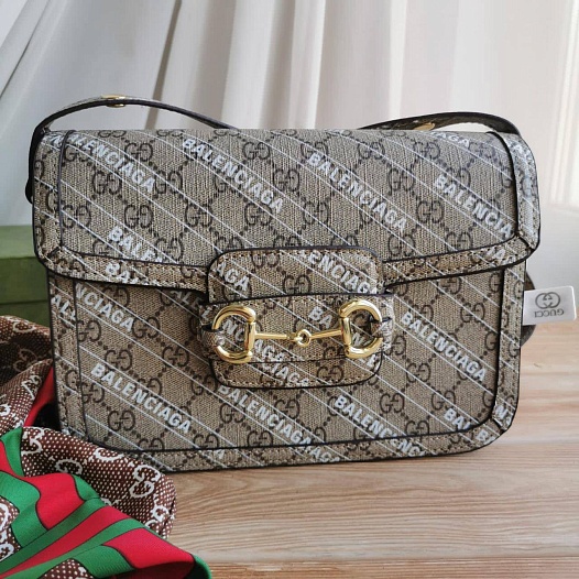 Сумка Gucci x Baleniaga Horsebit 24.5x18 см   