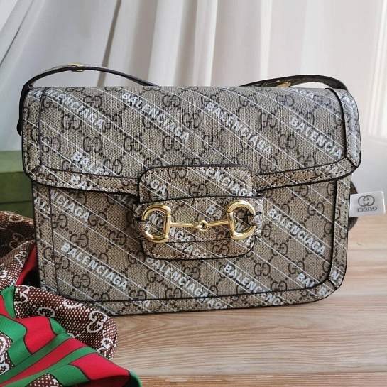 Сумка Gucci x Baleniaga Horsebit 24.5x18 см