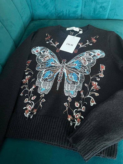 Женский свитер Dior Butterfly - Black   