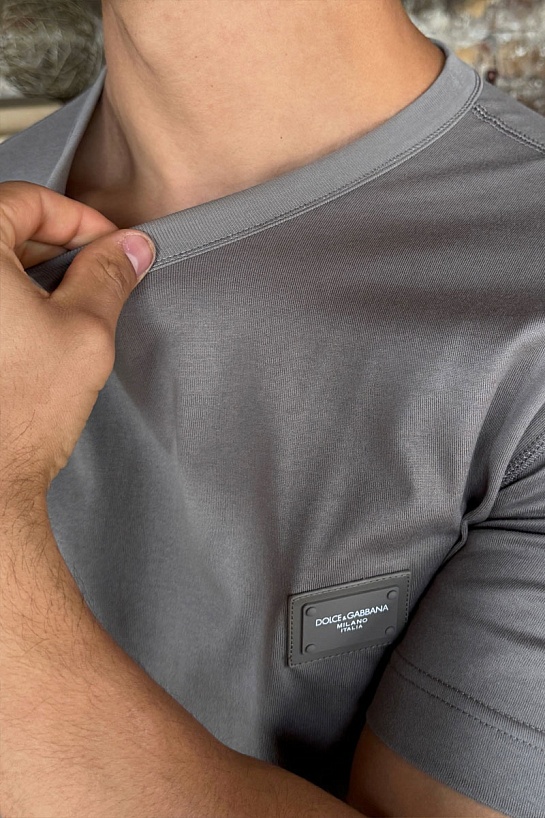 Мужская футболка Dolce & Gabbana Premium - Grey Khaki