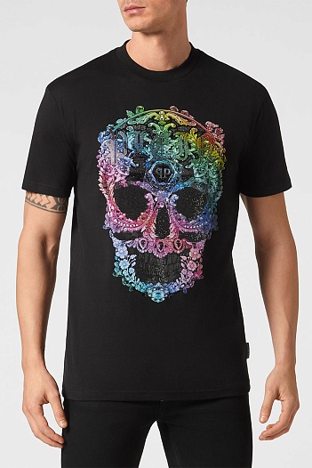 Мужская чёрная футболка Philipp Plein Skull   