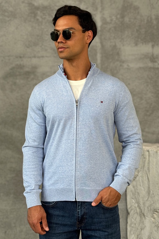 Кофта на молнии Tommy Hilfiger flag embroidery - Blue