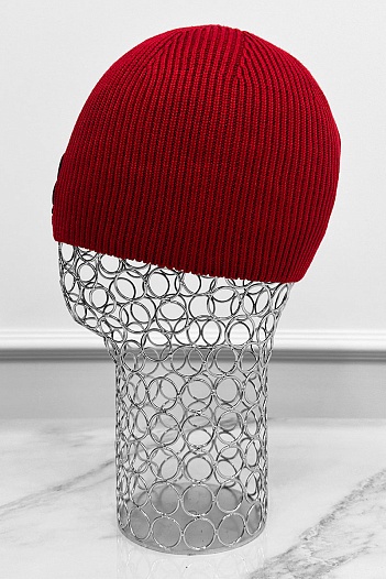 Мужская шапка красного цвета Karl Lagerfeld logo-patch   