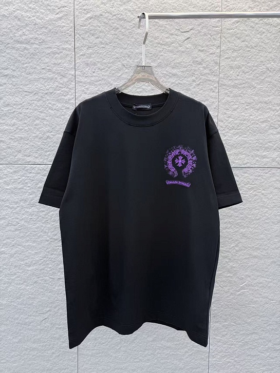Чёрная оверсайз футболка Chrome Hearts premium