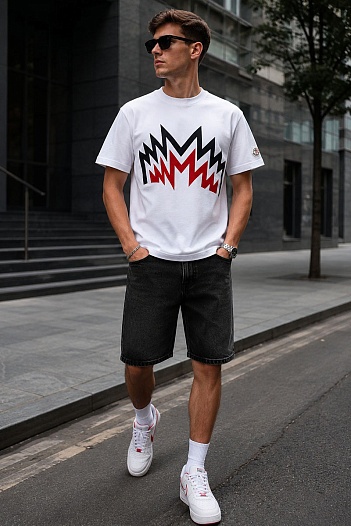 Мужская белая футболка Moncler Multi M Logo   