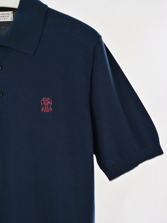 Мужское синее поло Brunello Cucinelli premium