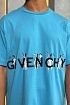 Голубая оверсайз футболка Givenchy embossed logo