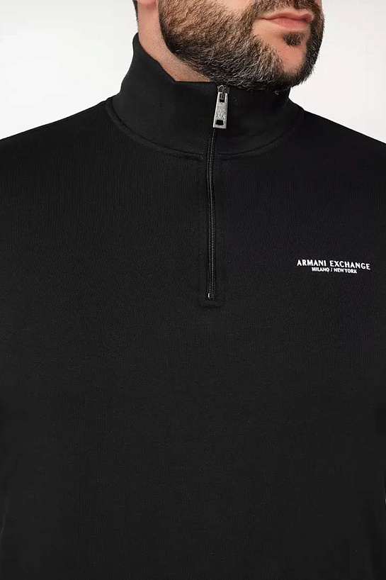 Мужской джемпер Armani Exchange zip-neck - Black