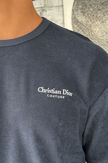 Мужская тёмно-синяя футболка Christian Dior Couture   