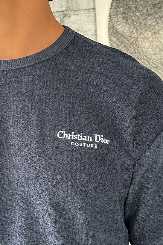 Мужская тёмно-синяя футболка Christian Dior Couture