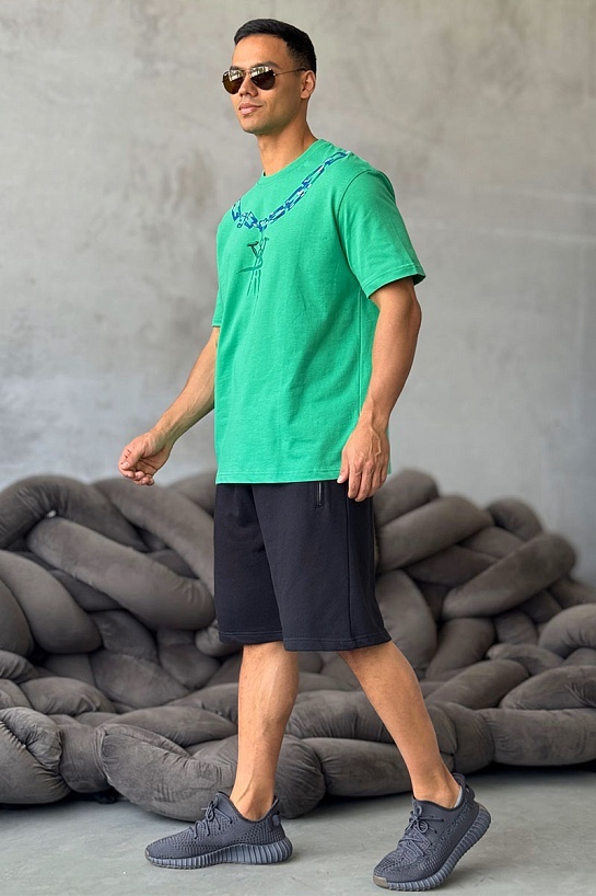 Оверсайз футболка Bottega Veneta chain print - Green