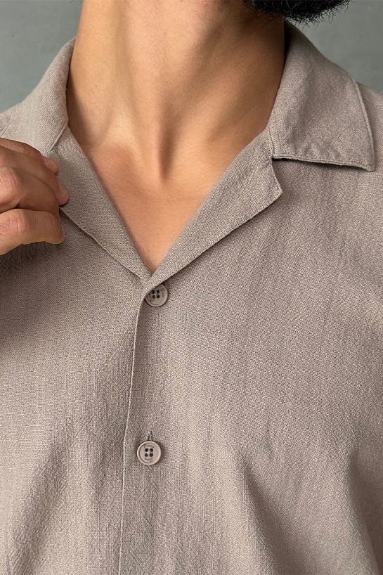 Мужская рубашка Loro Piana бежевого цвета