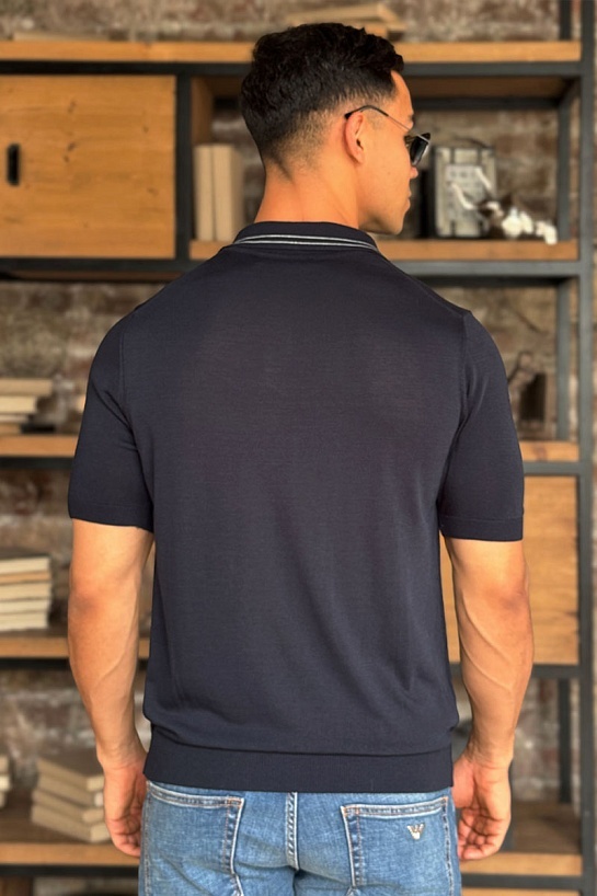 Поло тёмно-синего цвета Prada Milano