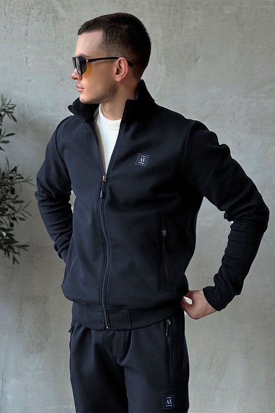 Кофта на молнии Armani Exchange logo-patch - Navy