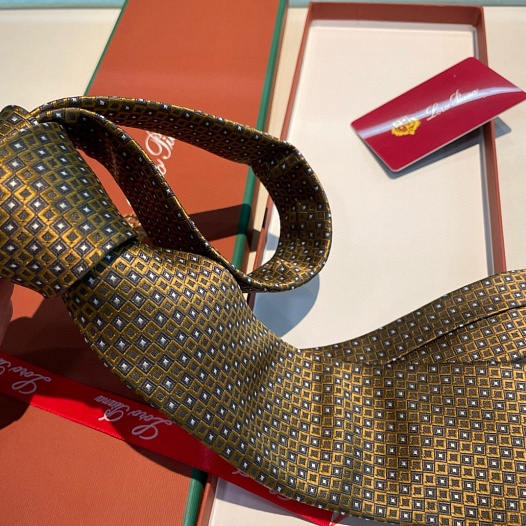 Галстук Loro Piana geometric logo-print premium - Brown   