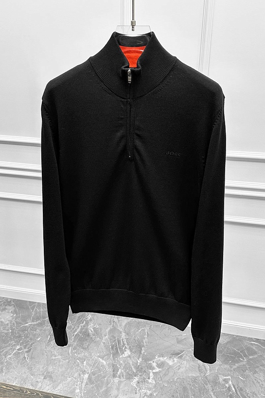 Мужской джемпер Hugo Boss quarter zip - Black