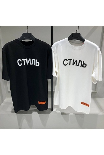 Чёрная оверсайз футболка Heron Preston "СТИЛЬ"   