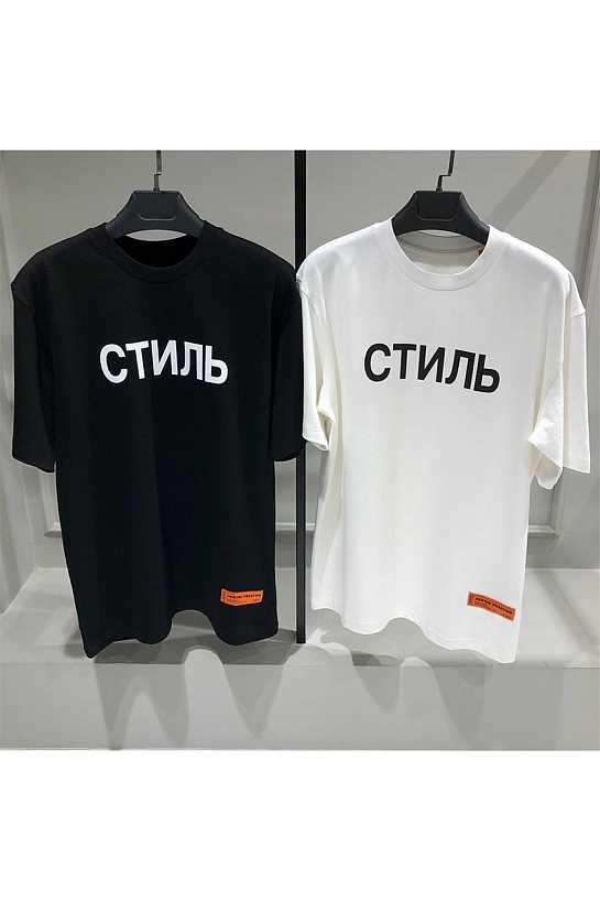 Чёрная оверсайз футболка Heron Preston "СТИЛЬ"