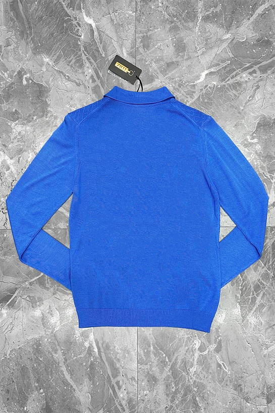 Поло с длинным рукавом Zilli zip-up - Blue