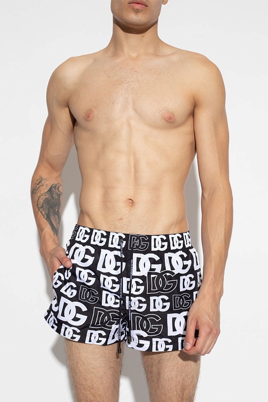 Мужские шорты Dolce & Gabbana monogram all-over - Black / White