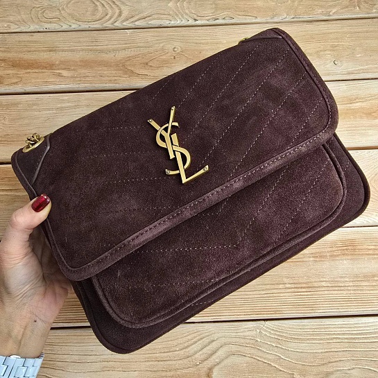 Замшевая сумка  Yves Saint Laurent 28x21 см