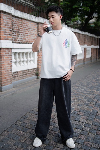 Белая оверсайз футболка Chrome Hearts Premium   