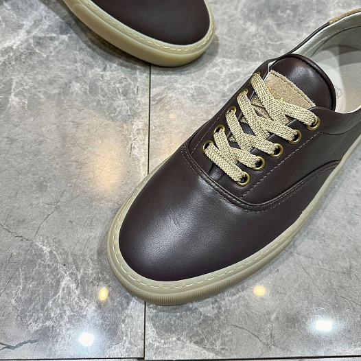 Кожаные кеды Brunello Cucinelli Sail low-top - Brown   