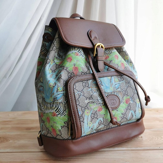 Кожаный рюкзак Gucci Floral 26.5x30x13 см   