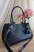 Кожаная сумка Bottega Veneta Basket 30x20 см - Black