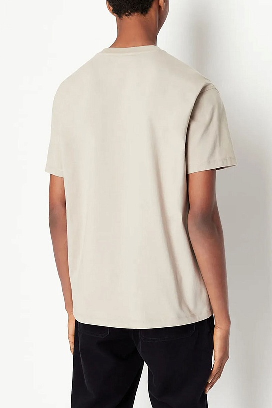 Футболка бежевого цвета Armani Exchange black logo