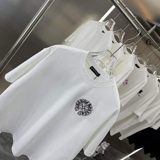 Белая оверсайз футболка Chrome Hearts Premium   